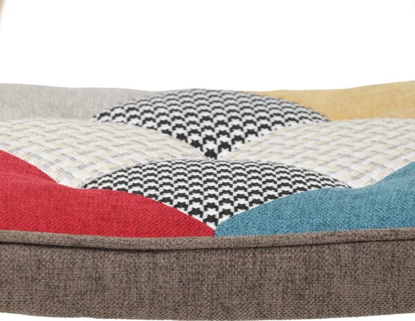 Relaxačné kreslo ušiak LISA + taburet — masív, látka, patchwork