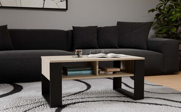 TP Living Konferenčný stolík Lawa MODERN 2P dub sonoma/čierna