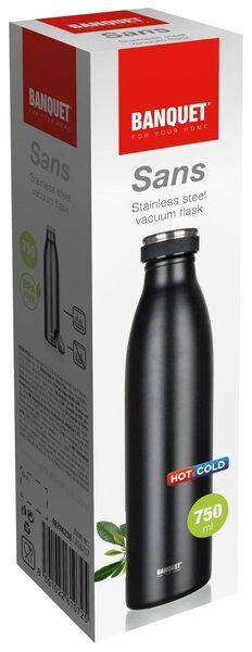 Banquet Termoska nehrdzavejúca SANS 750 ml, čiernačierna