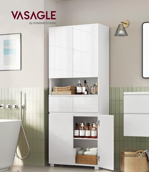 SONGMICS Kúpeľňová skrinka Vasagle Greta 170 cm biela