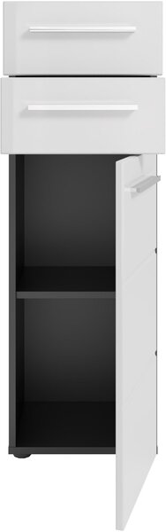 STREDNE VYSOKÁ SKRINKA, antracitová, biela s vysokým leskom, 34/104/31 cm Xora - Kúpeľňové skrinky, Online Only