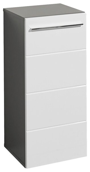 SPODNÁ SKRINKA, biela s vysokým leskom, antracitová, 34/72/31 cm Xora - Kúpeľňové skrinky, Online Only