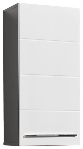 ZÁVESNÁ SKRINKA, biela s vysokým leskom, antracitová, 34/70/23 cm Xora - Kúpeľňové skrinky, Online Only