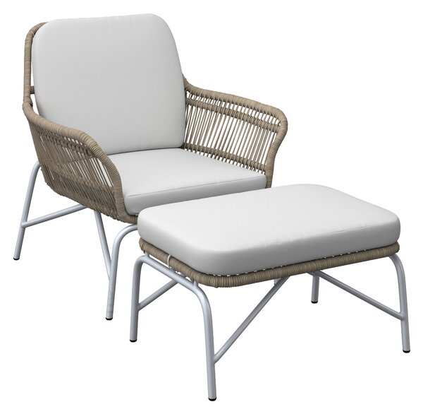 RELAXAČNÉ KRESLO S PODNOŽKOU, kov, textil Ambia Garden - Záhradné stoličky