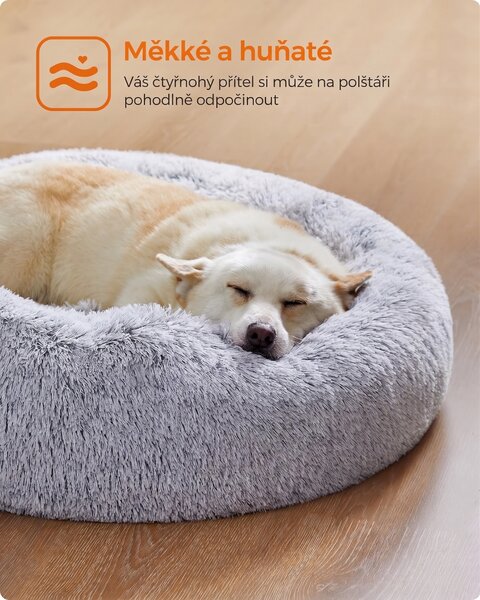 SONGMICS Plyšový peliešok Fluffys XL 80 cm sivý