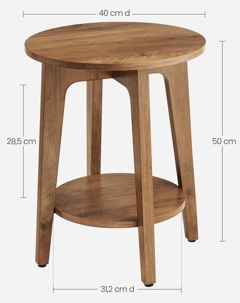 SONGMICS Odkladací stolík Vasagle Mezon 40 cm medovohnedý