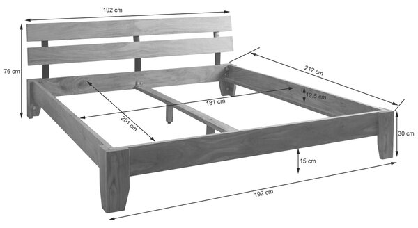 POSTEĽ, 180/200 cm, farba akácie MID.YOU - Online Only spálne, Online Only