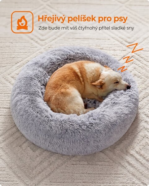 SONGMICS Plyšový peliešok Fluffys XL 80 cm sivý
