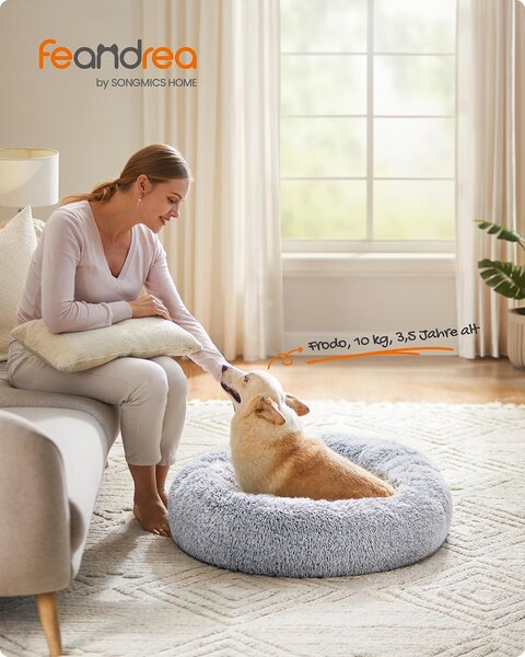 SONGMICS Plyšový peliešok Fluffys XL 80 cm sivý