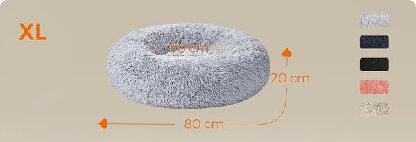 SONGMICS Plyšový peliešok Fluffys XL 80 cm sivý