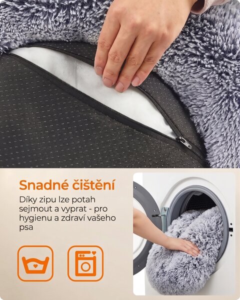 SONGMICS Plyšový peliešok Fluffys XL 80 cm sivý