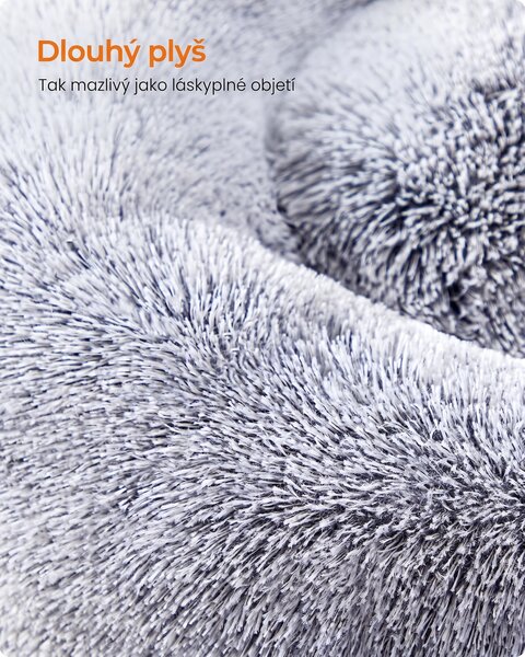 SONGMICS Plyšový peliešok Fluffys XL 80 cm sivý