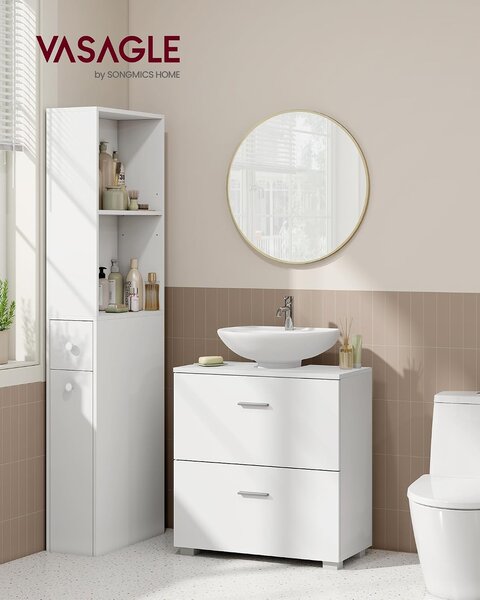SONGMICS Skrinka pod umývadlo Vasagle Plony 60 cm biela