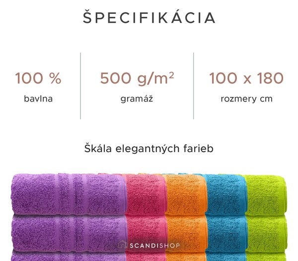 Osuška Comfort Maxi 100x180 cm fialová, 100% bavlna