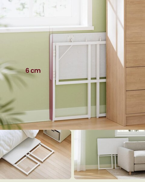 SONGMICS Skladací kancelársky stôl Vasagle Bura 80 cm biely