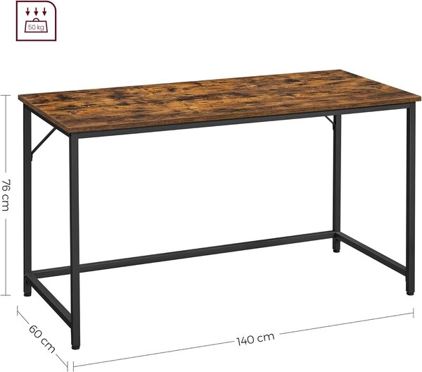 SONGMICS Písací stôl Vasagle Kolmo 120 cm hnedý