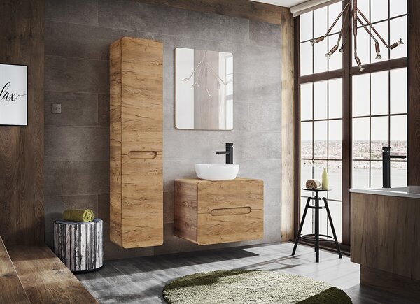 Comad Kúpeľňová závesná skrinka univerzálna Aruba 828 2S dub craft zlatý