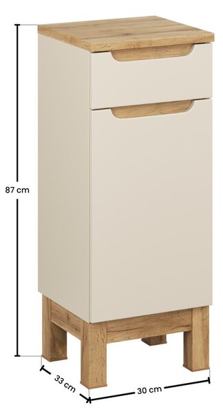 Comad Kúpeľňová skrinka Bali s doskou 35 cm kašmírová/dub wotan