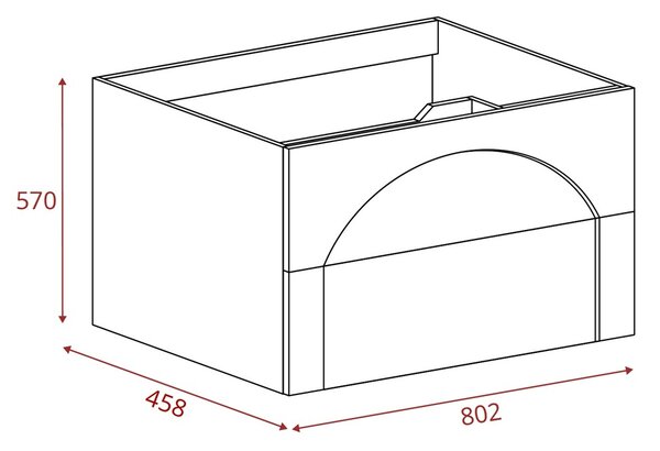 AURA kašmír K80 závesná skrinka pod umývadlo 80 cm