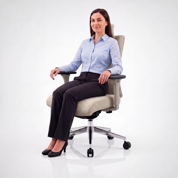 Ergonomická kancelárska stolička svetlobéžová VECTOR