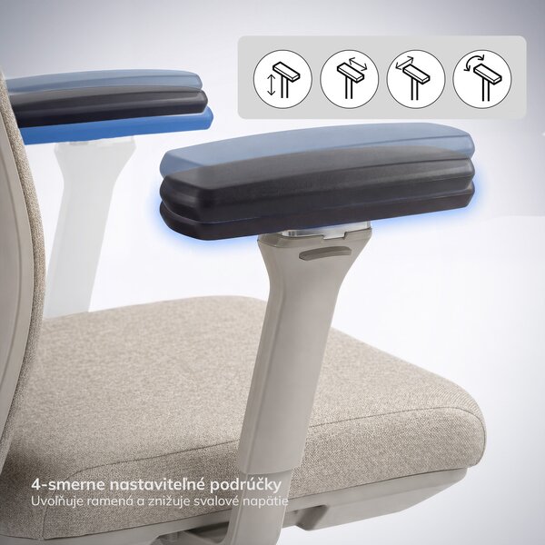 Ergonomická kancelárska stolička svetlobéžová VECTOR