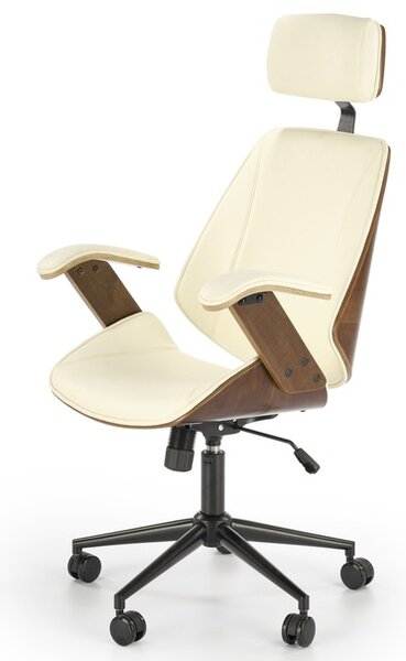 Kancelárska stolička AGNOZAU orech/krémová
