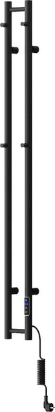 Mexen Pino, elektrické vykurovacie teleso s vešiakmi na uteráky 1405x137 mm, 150 W, čierna, W301-1405-137-00-70