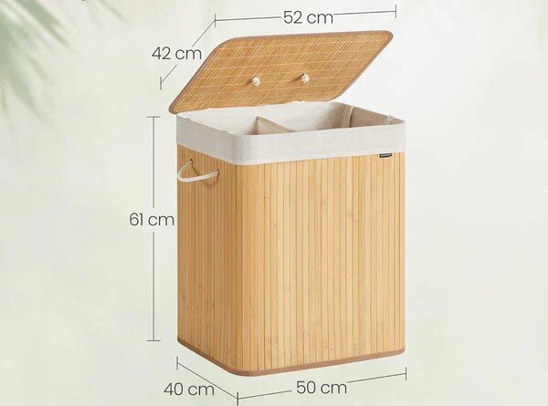 SONGMICS Bambusový kôš na bielizeň Bradly 120 L hnedý