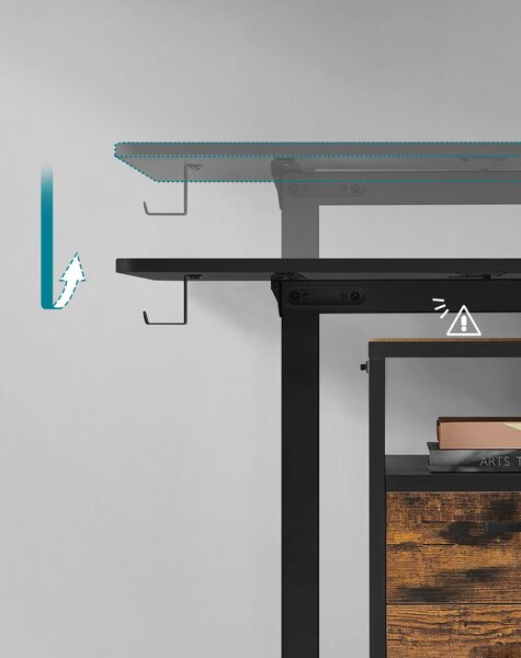 SONGMICS Elektricky nastaviteľný písací stôl Vasagle Foral 140 cm čierny