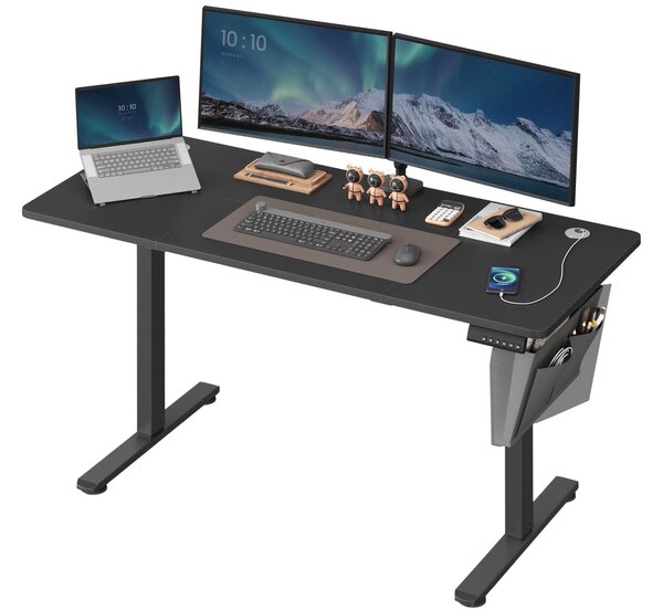 SONGMICS Elektricky nastaviteľný písací stôl Vasagle Foral 140 cm čierny