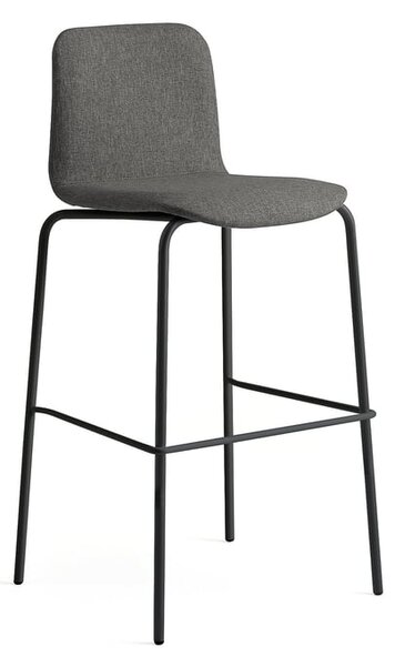 Barová stolička LABELL, výška sedadla 765 mm, čierna/hnedá