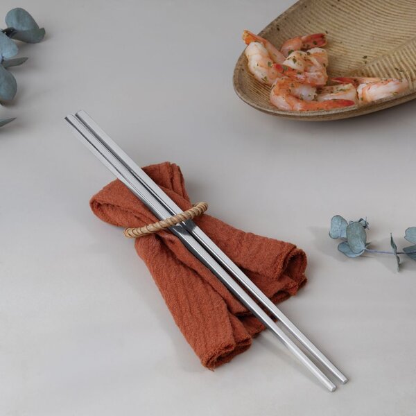 Nerezová sada paličiek na sushi, 12 ks