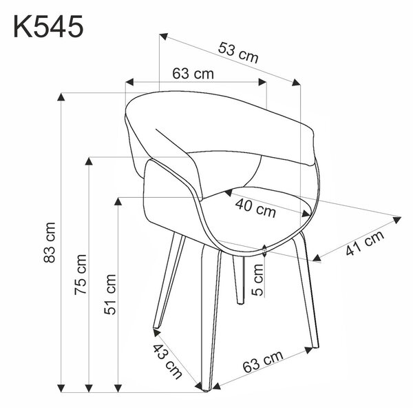 HALMAR Jedálenské kreslo K545 béžové/orechové