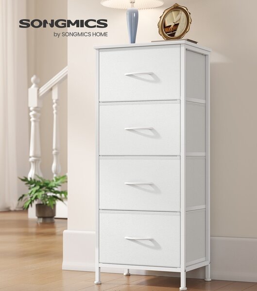 SONGMICS Komoda s látkovými zásuvkami Dopi 39,6 cm biela
