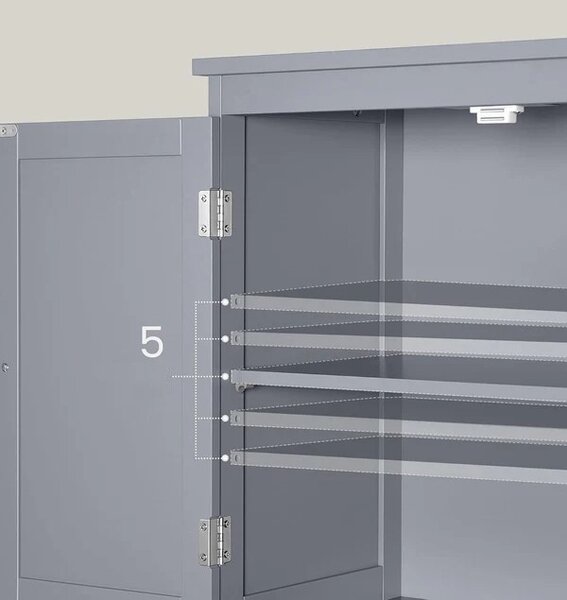 SONGMICS Kúpeľňová skrinka Vasagle Swede 110 cm sivá