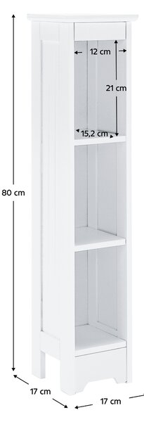 KONDELA Úzky regál, biela, ATENE TYP 6