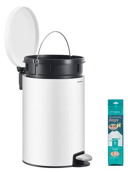 SONGMICS Odpadkový kôš Jelis 20 L biely