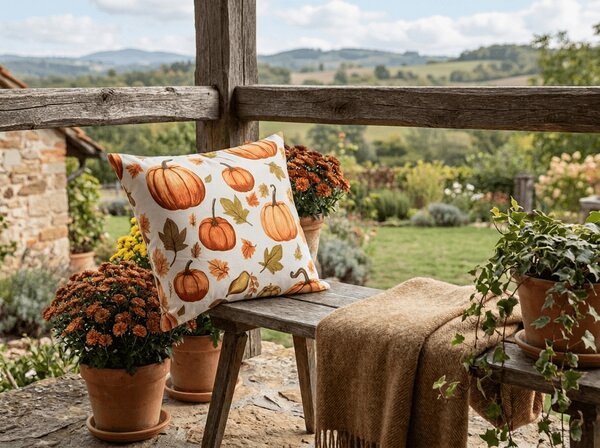 Obliečka na vankúš z mikrovlákna AUTUMN PUMPKINS 45x45 cm, farebný