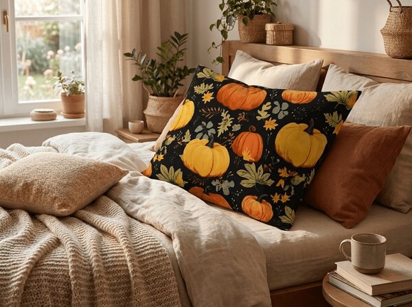 Obliečka na vankúš z mikrovlákna ORANGE PUMPKINS 70x90 cm, farebná