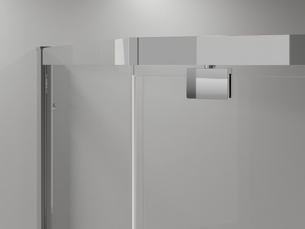 Mexen Exo, päťuholníková sprchová kabína výklopná, 100x90 cm, transparentné sklo, chróm, 812-100-090-01-00