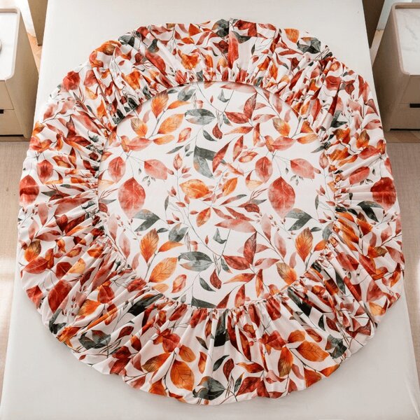Napínacia obliečka z mikrovlákna AUTUMN LEAVES farebné 90x200 cm