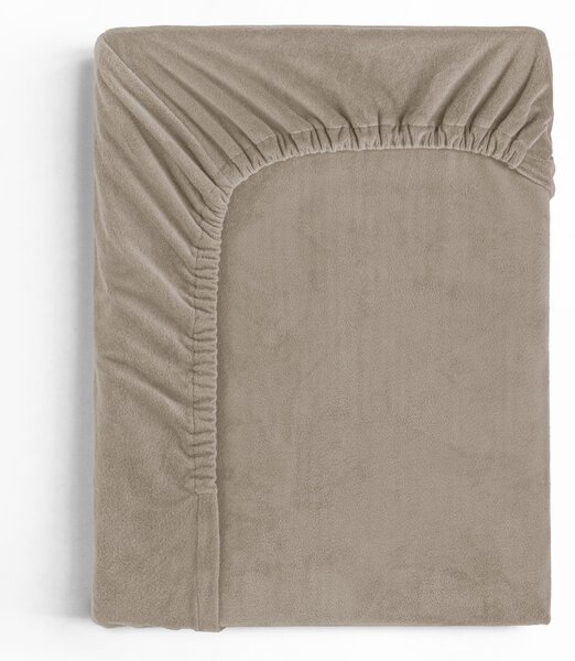 Sleeptime Zamatové prestieradlo Taupe Veľkosť: 160x200