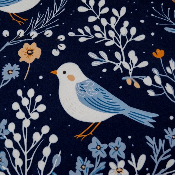 Plachta z mikrovlákna DENIM BIRDS modrá 90x200 cm