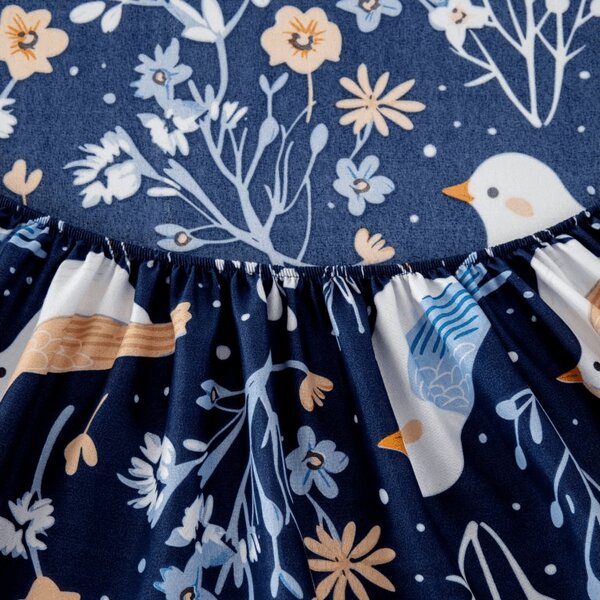 Plachta z mikrovlákna DENIM BIRDS modrá 90x200 cm