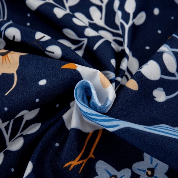 Plachta z mikrovlákna DENIM BIRDS modrá 90x200 cm