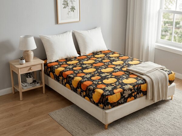 Obliečka z mikrovlákna ORANGE PUMPKINS farebná 90x200 cm
