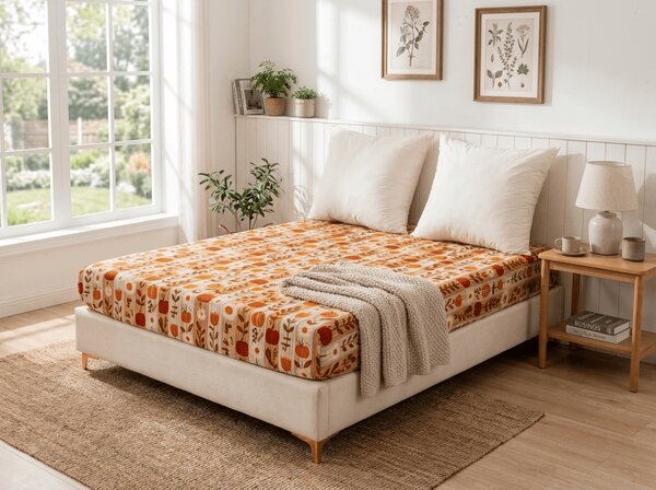 Napínacia obliečka z mikrovlákna PUMPKIN STRIPES farebná 90x200 cm