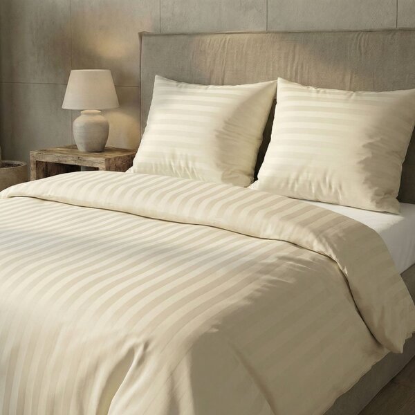 Kvalitex Hotelové obliečky atlas grádl 20mm s hotelovým vreckom smotanové 1x 140/200, 1x 70/90cm