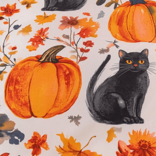 Obliečky z mikrovlákna CATS AND PUMPKINS farebné Rozmer obliečky: 70 x 90 cm | 140 x 200 cm