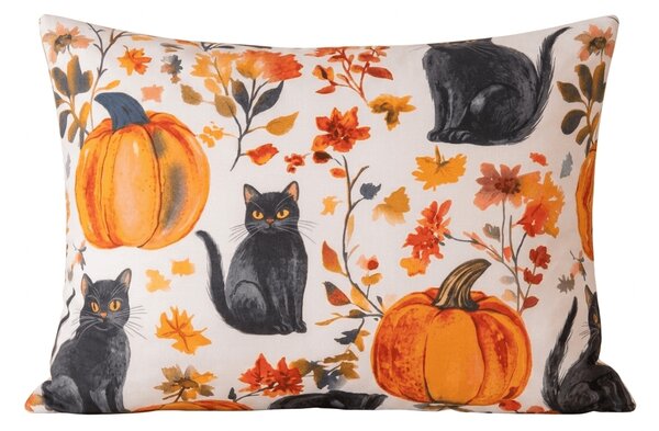 Obliečka na vankúš z mikrovlákna CATS AND PUMPKINS 50x70 cm, farebný